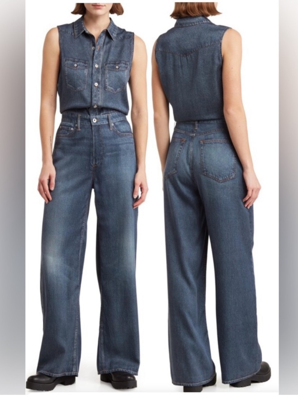 Rag&bone Liquid Miramar
Sleeveless Jumpsuit in blue size S